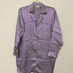 Vintage Victoria's Secret‎ Statin Oversized Sleep Shirt- Purple Stripe- Small